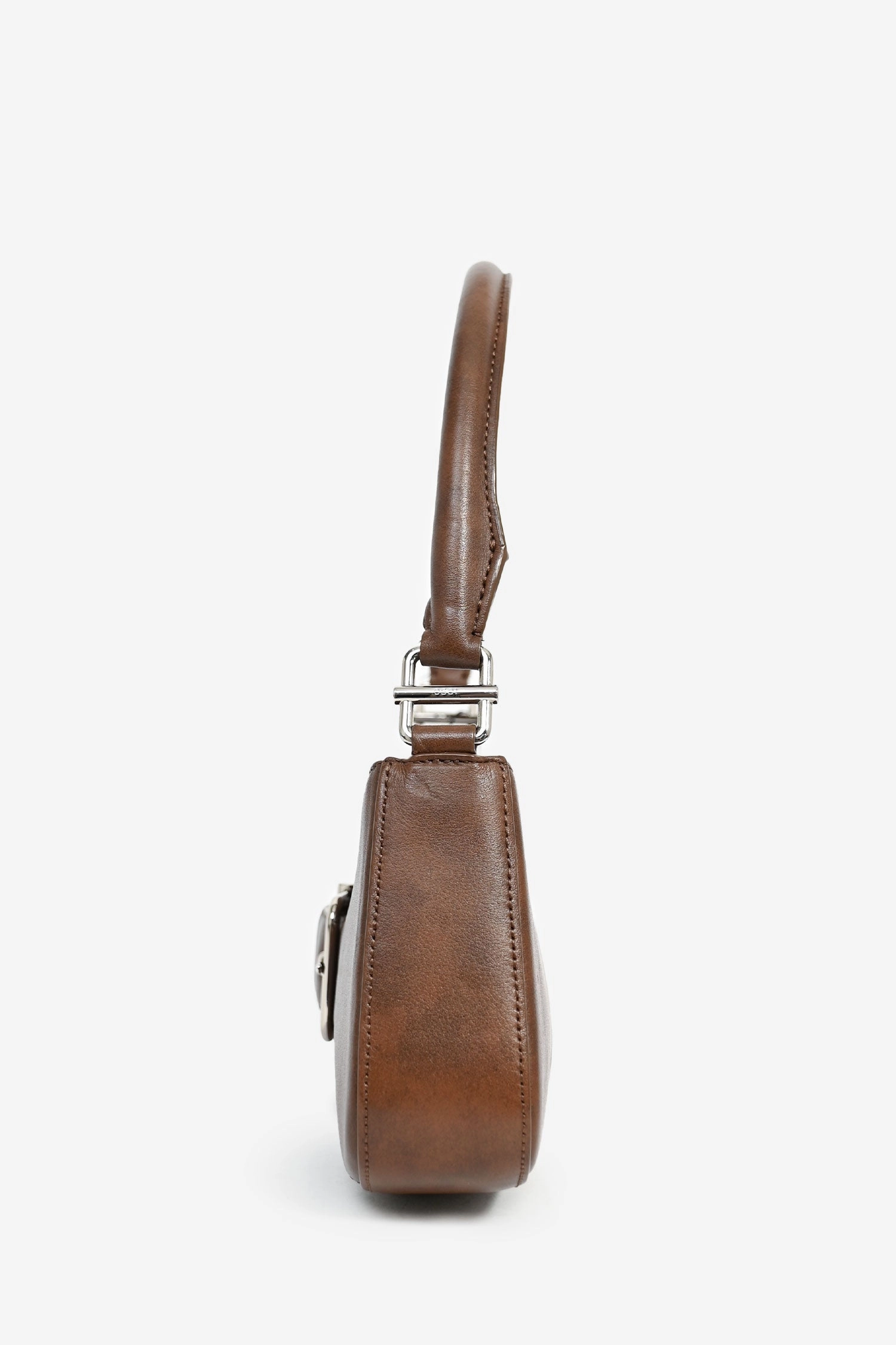 Osoi Brown Leather Buckle Shoulder Bag