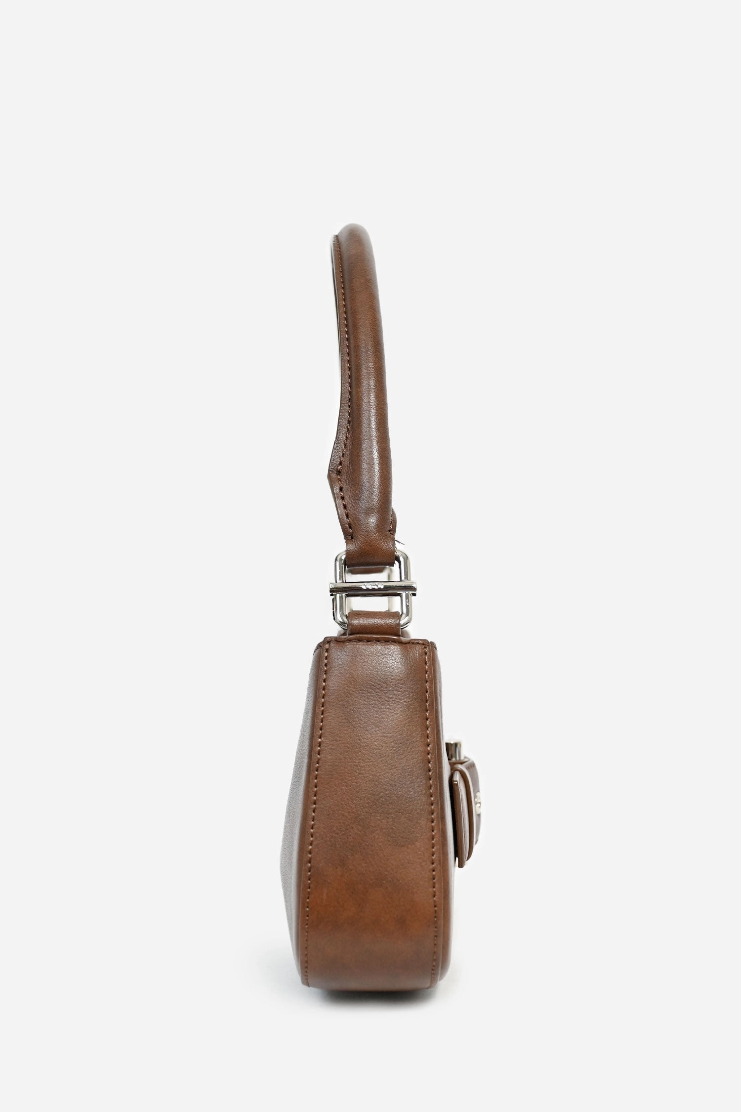 Osoi Brown Leather Buckle Shoulder Bag