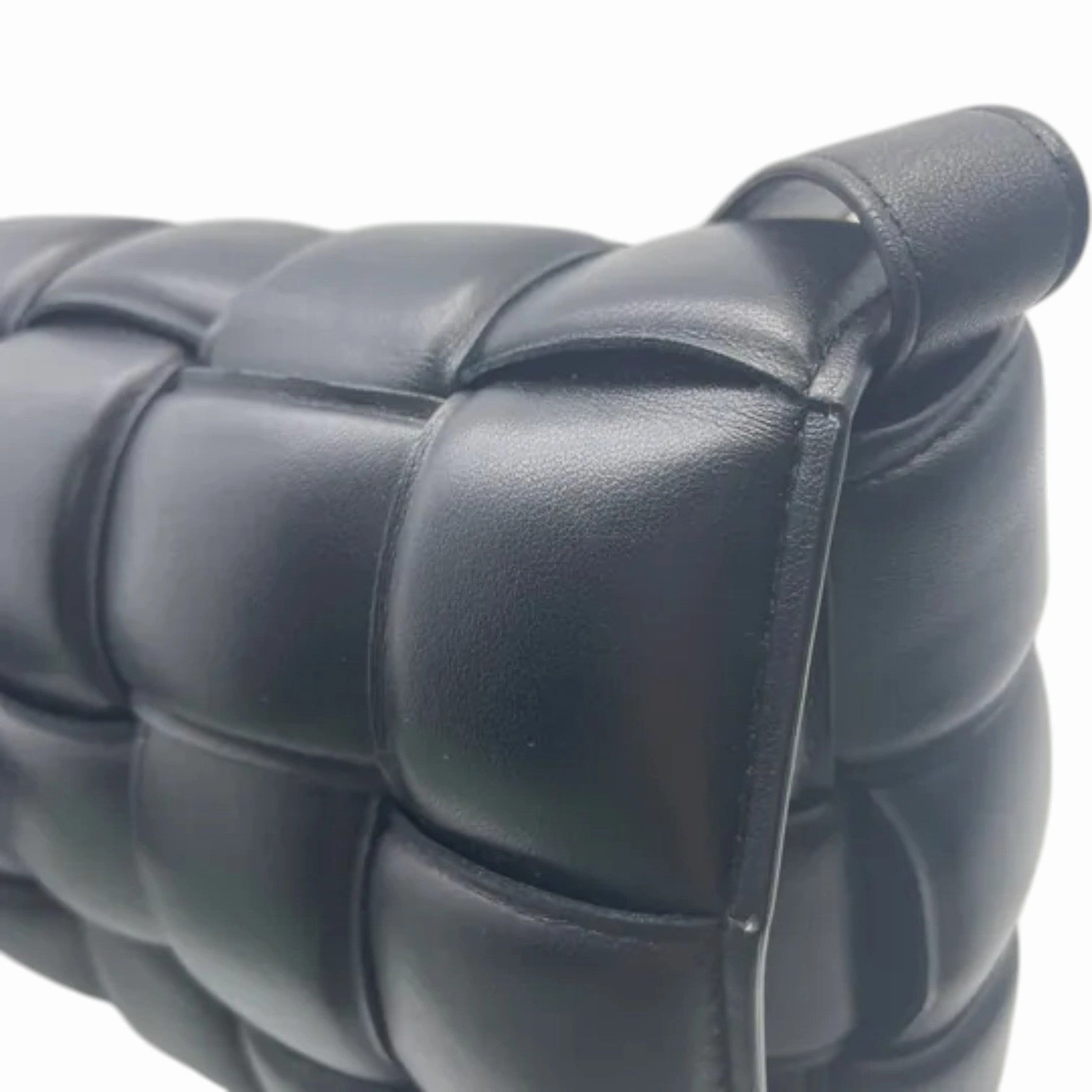 Padded Cassette Crossbody Nappa Maxi Intreccio Black SHW