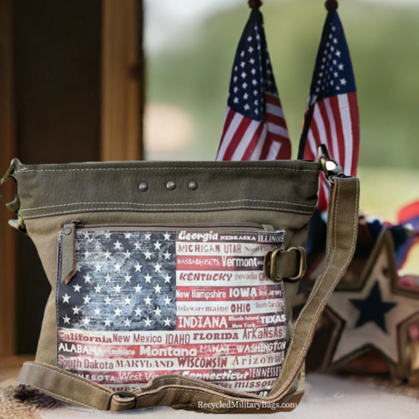 Patriotic Purse American Flag State Crossbody  ~ Show Your Pride and Carry it With YOU!