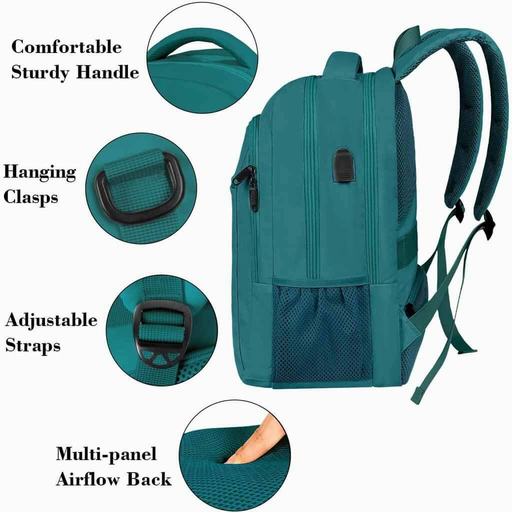 Peacock Blue Mlassic Laptop Travel Backpack