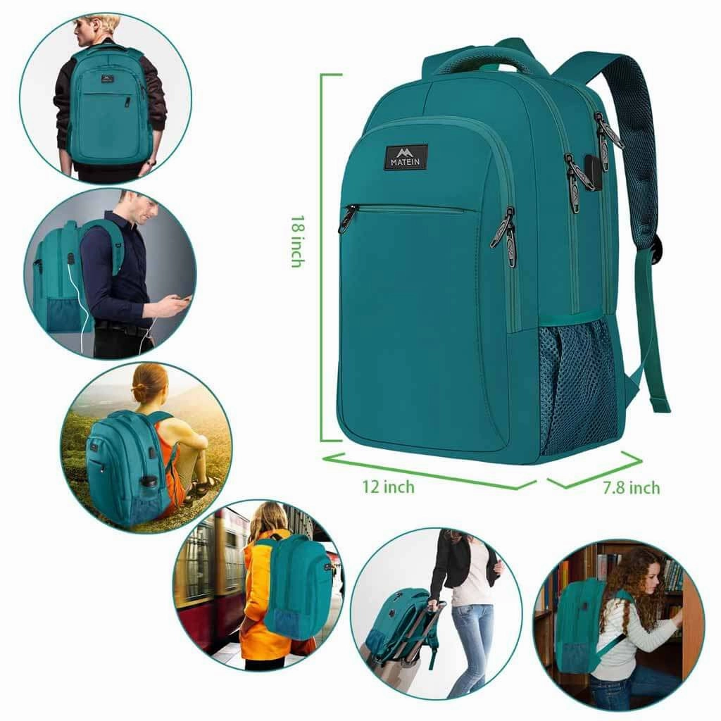 Peacock Blue Mlassic Laptop Travel Backpack