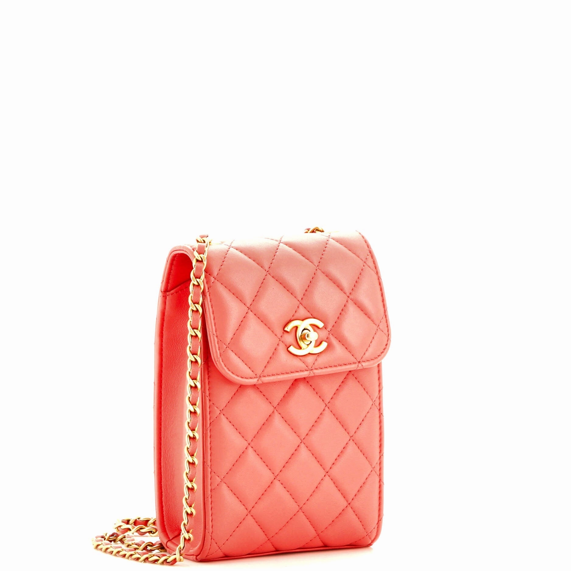 Pearl Crush Phone Holder Crossbody Bag Quilted Lambskin