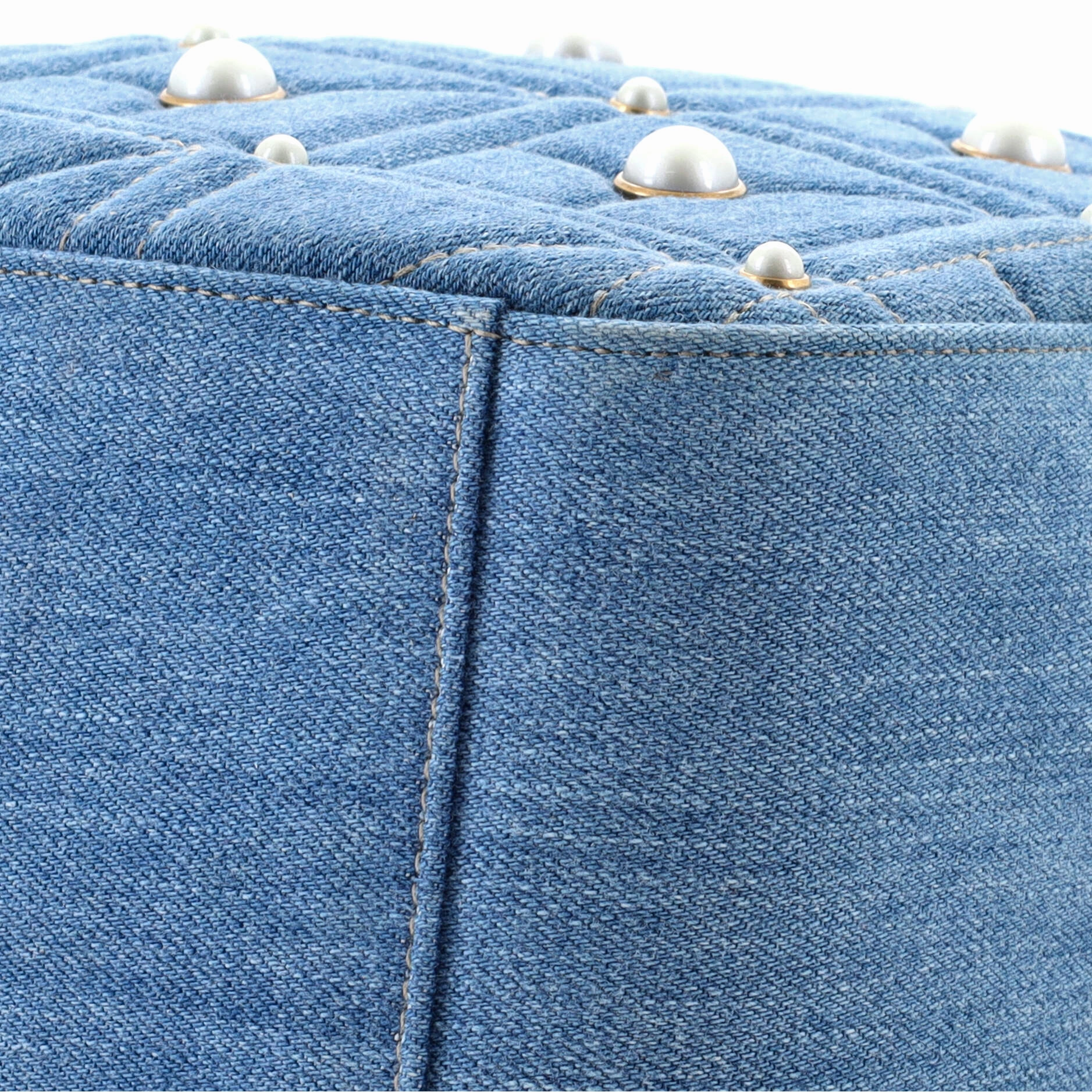 Pearly GG Marmont Backpack Embellished Matelasse Denim Small