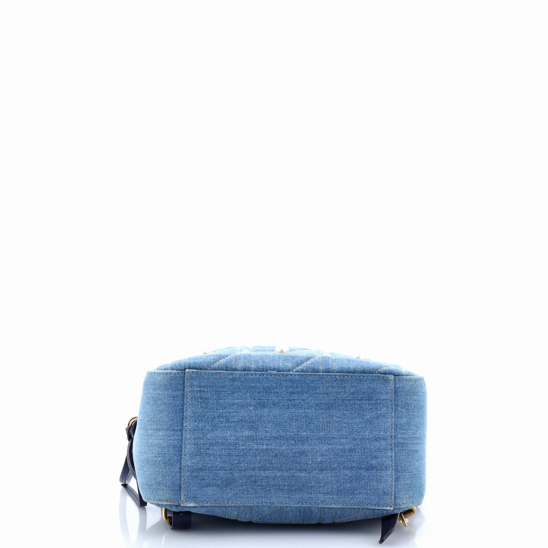 Pearly GG Marmont Backpack Embellished Matelasse Denim Small