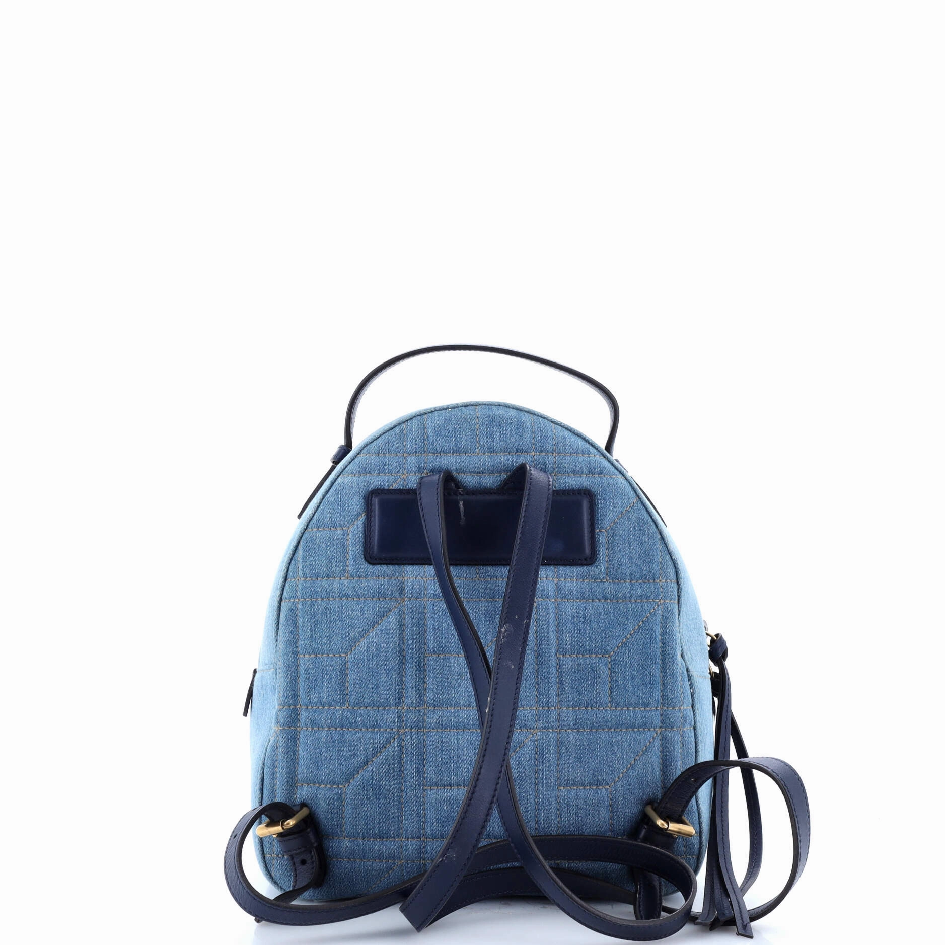 Pearly GG Marmont Backpack Embellished Matelasse Denim Small