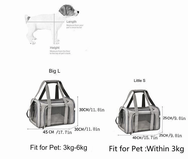 Pet Carrier Bag Soft Sided Portable Folding Airline Travel Approved Bag 81113