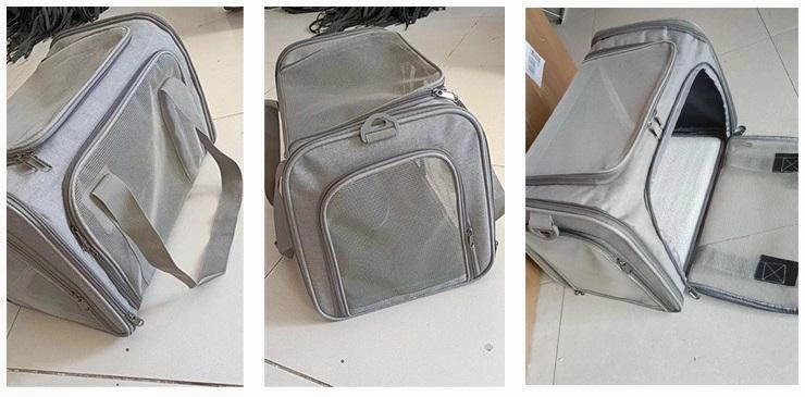 Pet Carrier Bag Soft Sided Portable Folding Airline Travel Approved Bag 81113