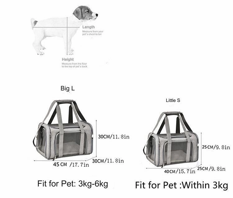 Pet Carrier Bag Soft Sided Portable Folding Airline Travel Approved Bag 81113