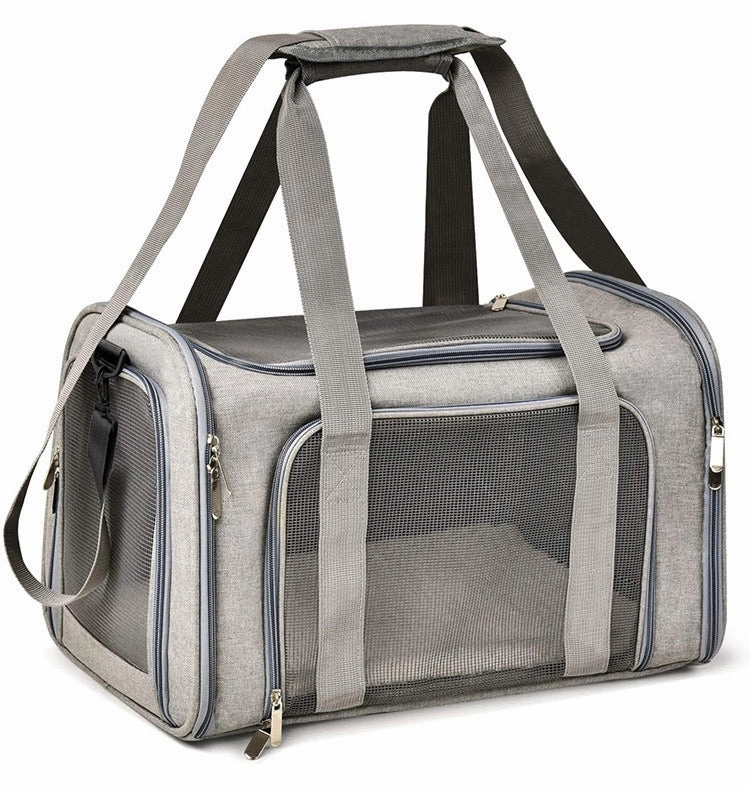 Pet Carrier Bag Soft Sided Portable Folding Airline Travel Approved Bag 81113