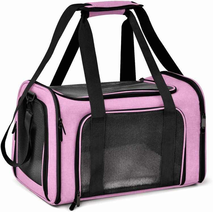 Pet Carrier Bag Soft Sided Portable Folding Airline Travel Approved Bag 81113