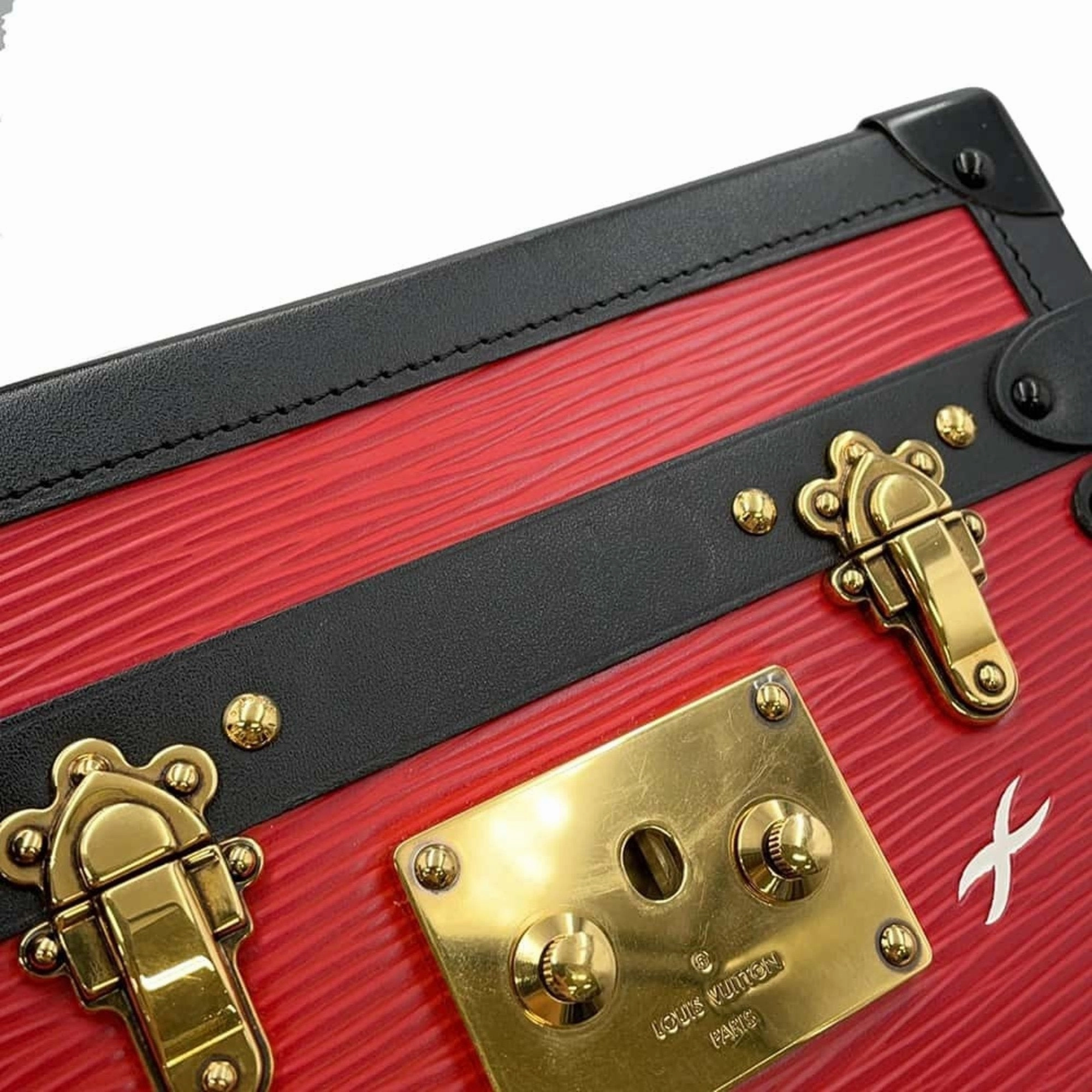 Petite Malle Red & Black Shoulder Bag