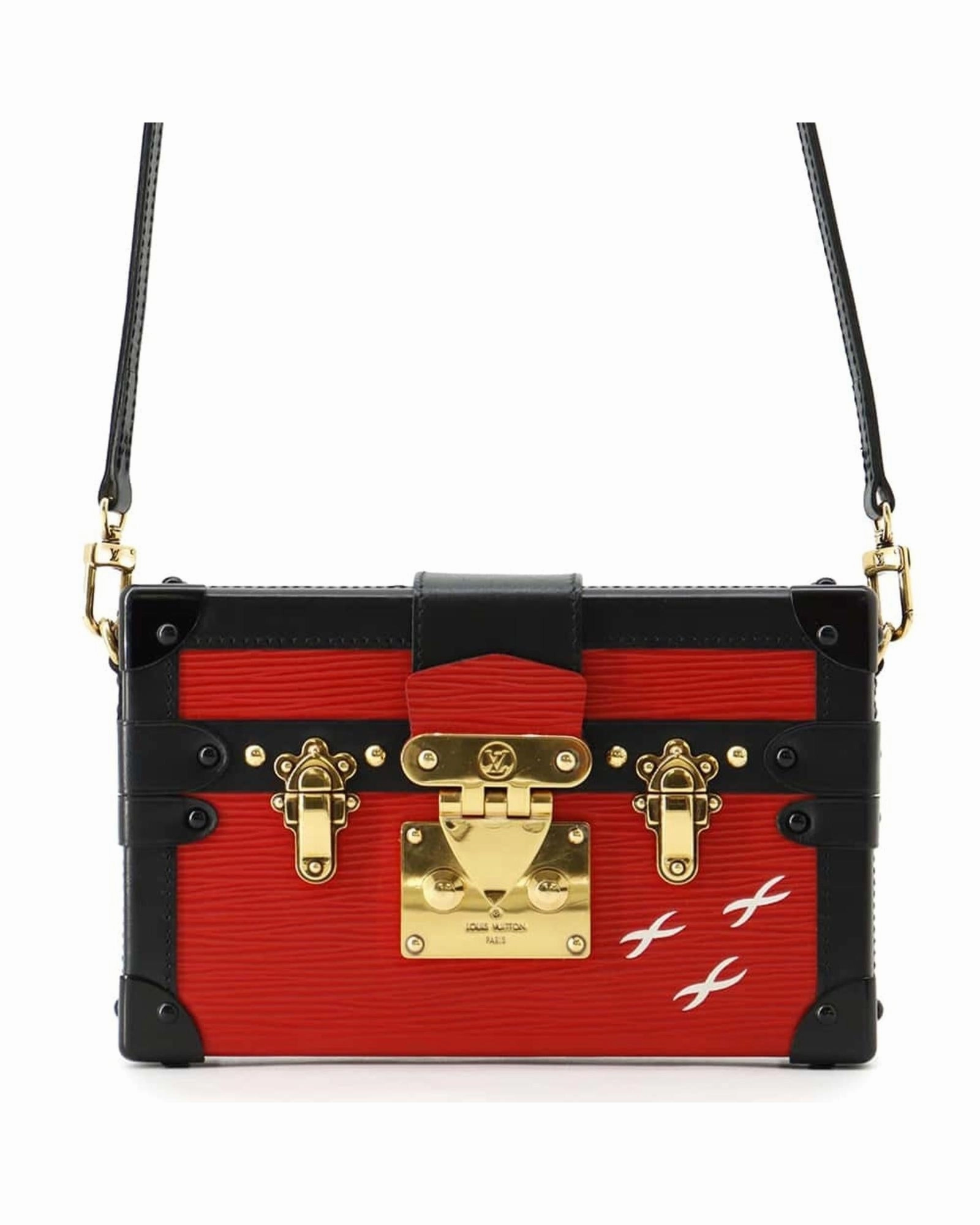 Petite Malle Red & Black Shoulder Bag
