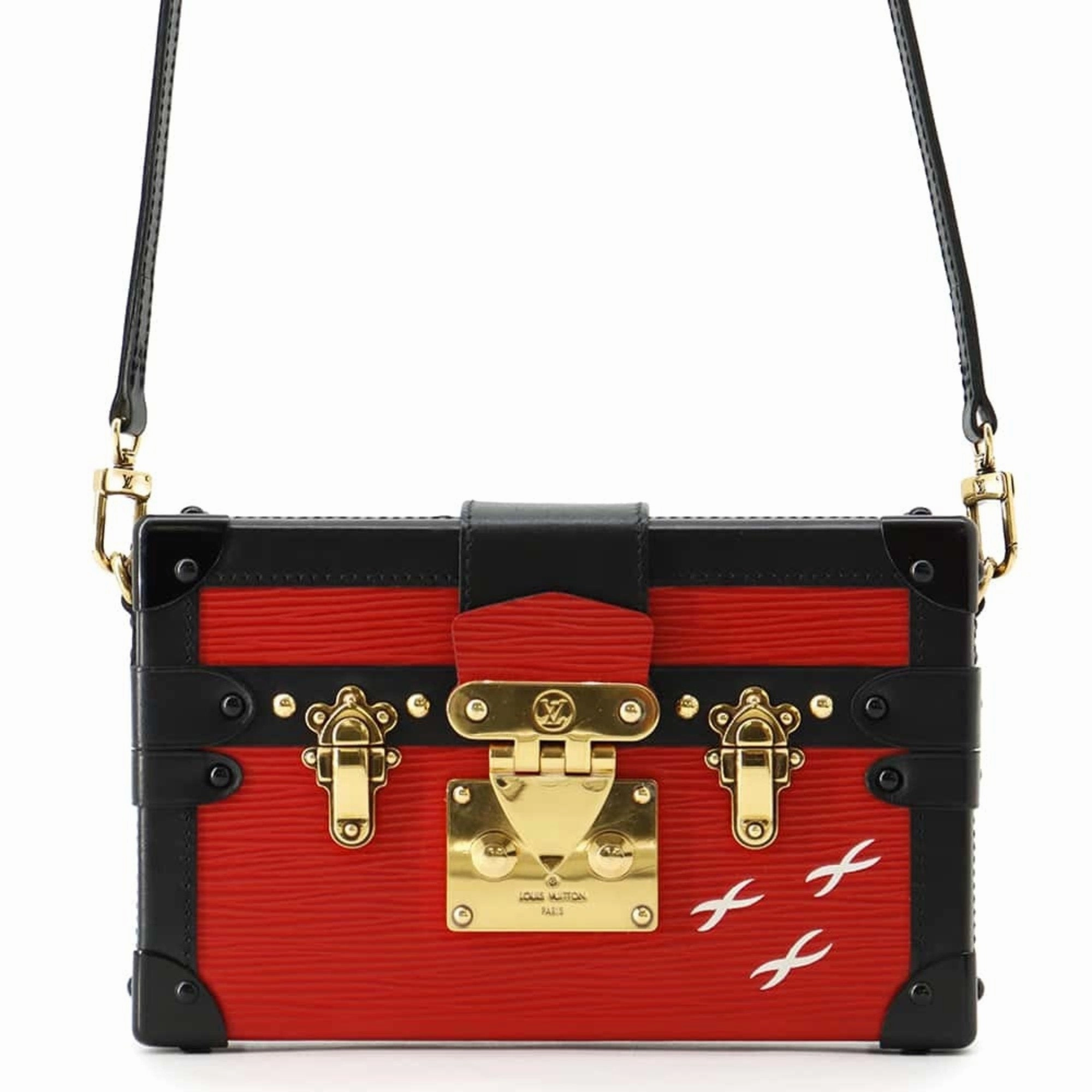 Petite Malle Red & Black Shoulder Bag