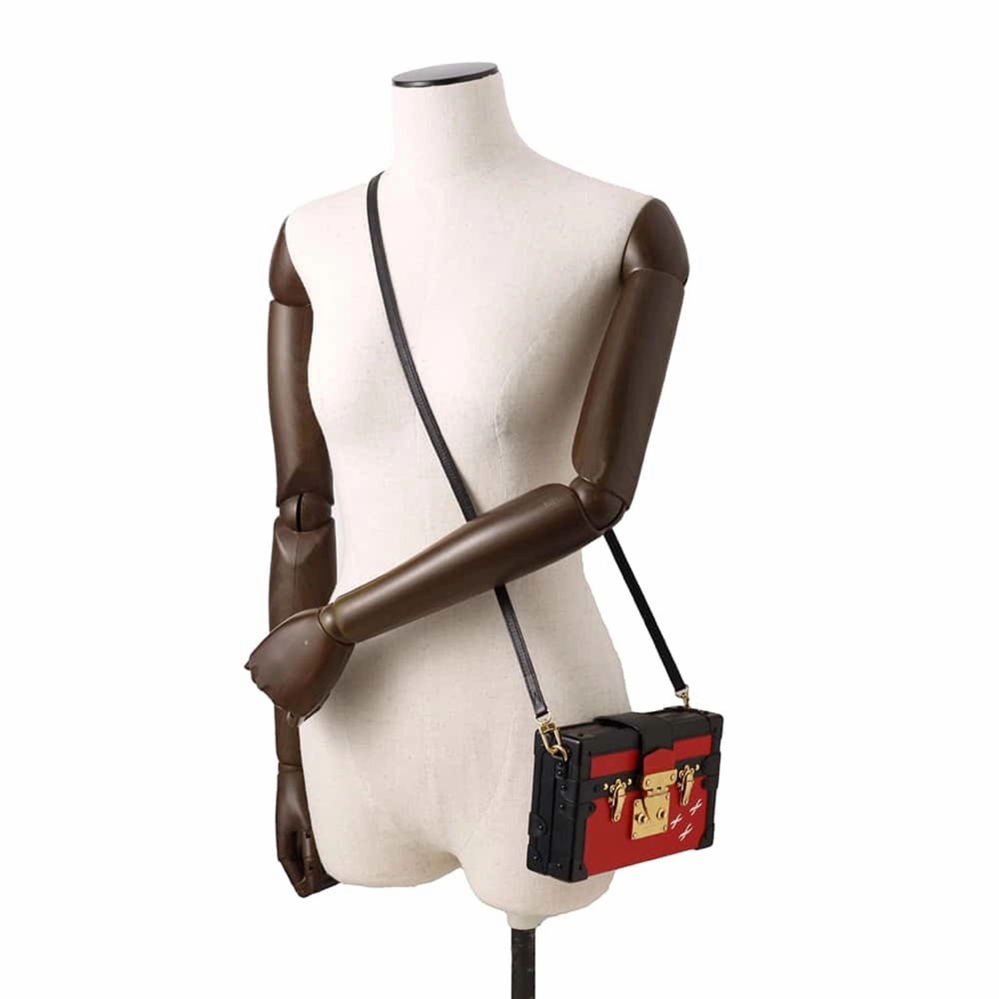 Petite Malle Red & Black Shoulder Bag