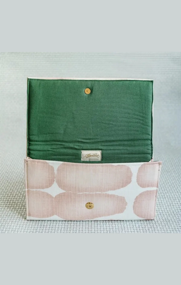 Pink and White Abstract Clutch