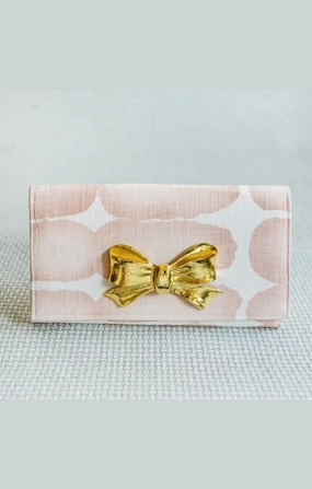 Pink and White Abstract Clutch
