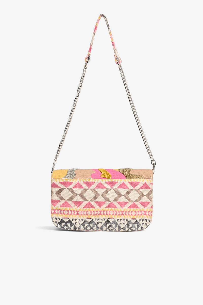 Pink Camo Embellished Shoulder Bag