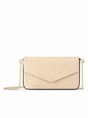 Pochette Felicie Monogram Empreinte Shoulder Bag Cream