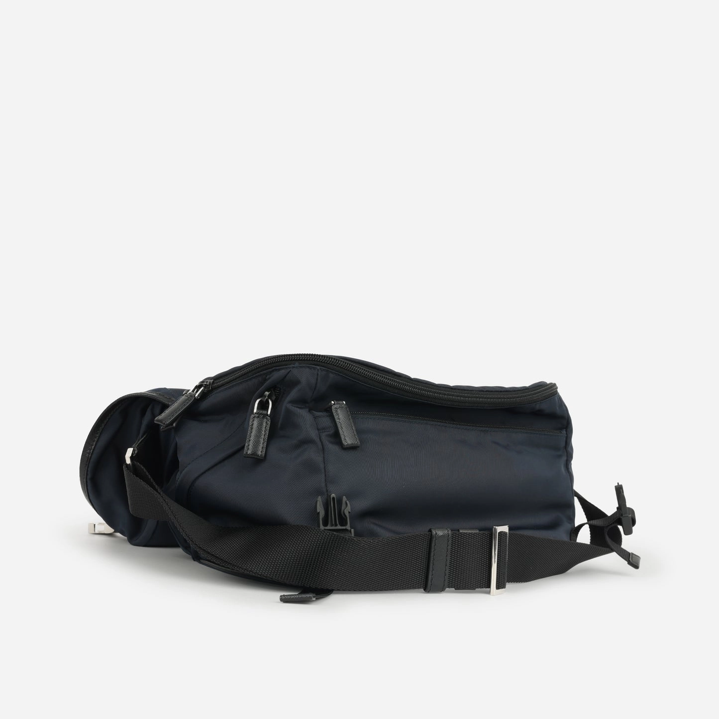 Prada - Re-Nylon Crossbody Bag - Navy Nylon / Saffiano Leather SHW - Pre-Loved