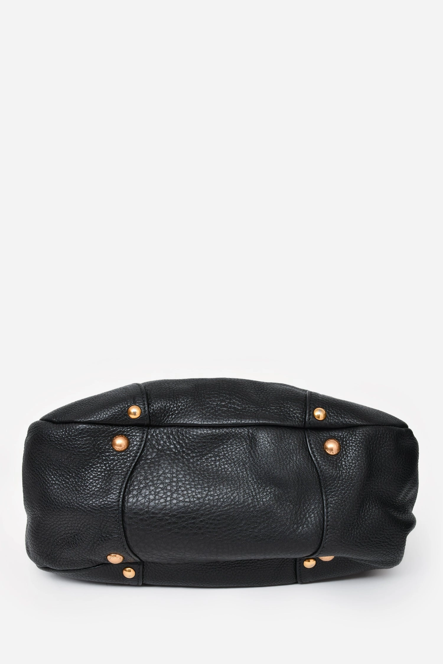 Prada Black Leather Vitello Daino Shopping Tote