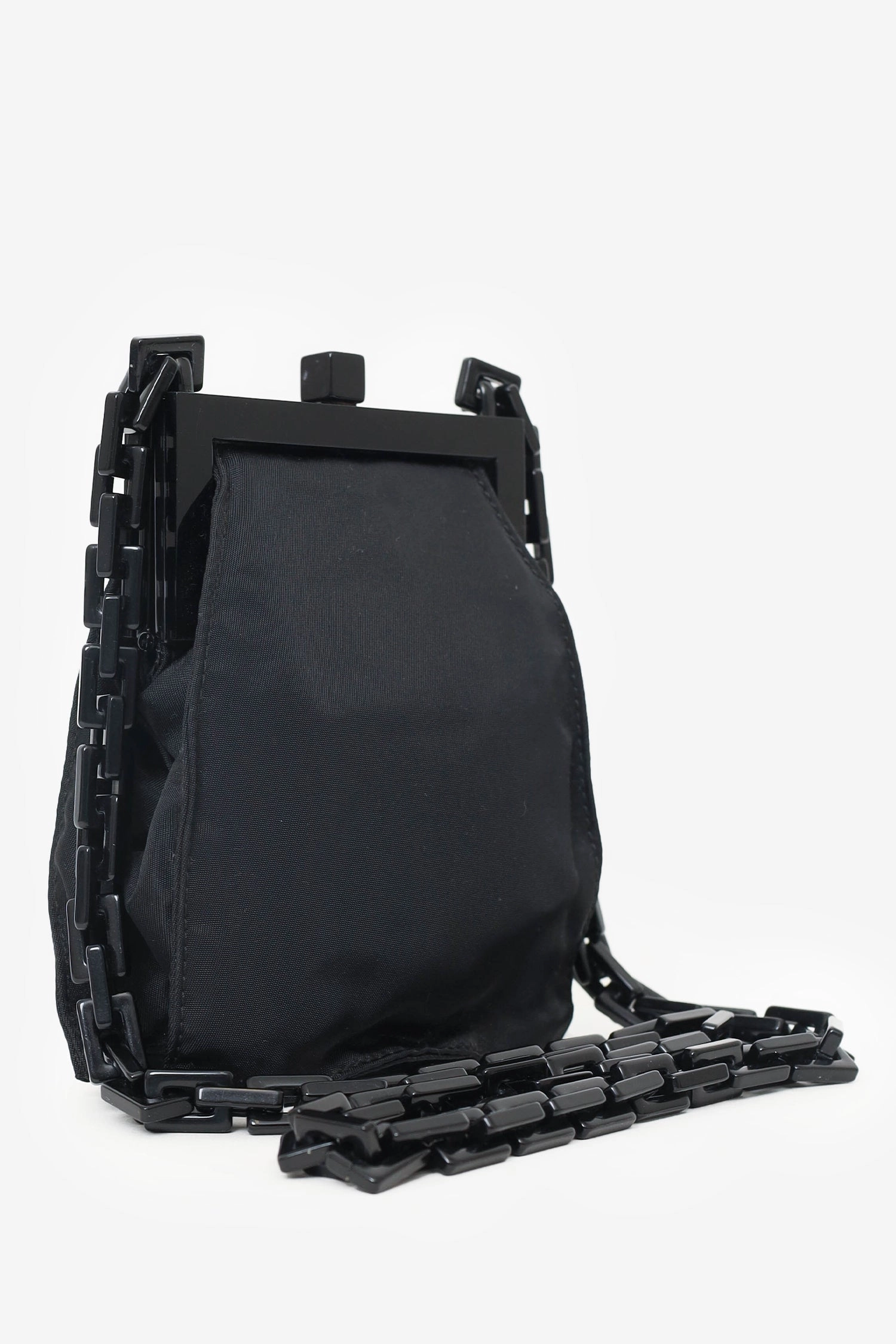 Prada Black Nylon Chain Mini Bag