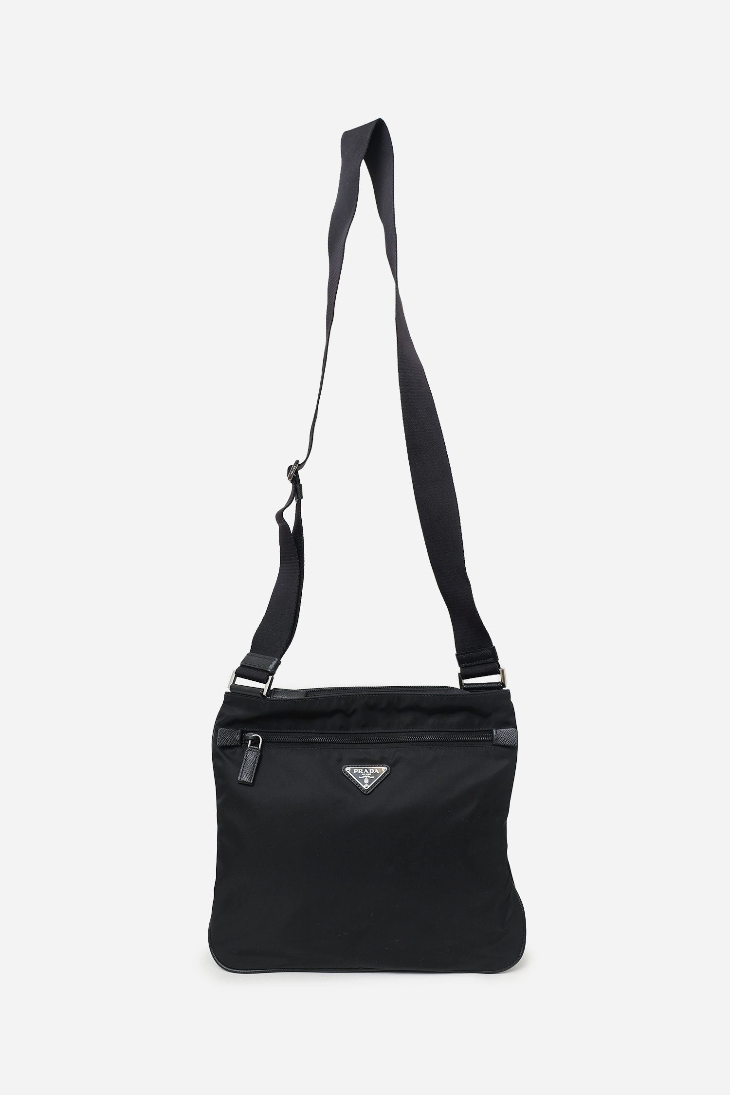 Prada Black Re-Nylon and Saffiano Shoulder Bag