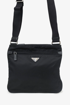 Prada Black Re-Nylon and Saffiano Shoulder Bag