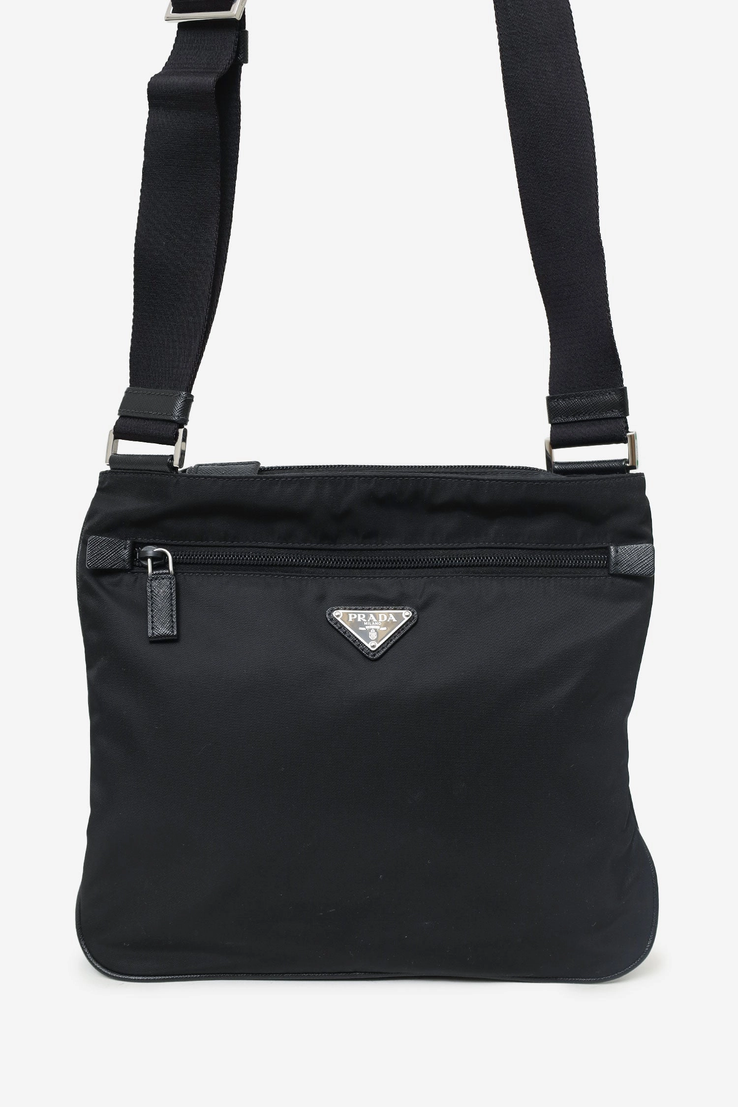 Prada Black Re-Nylon and Saffiano Shoulder Bag