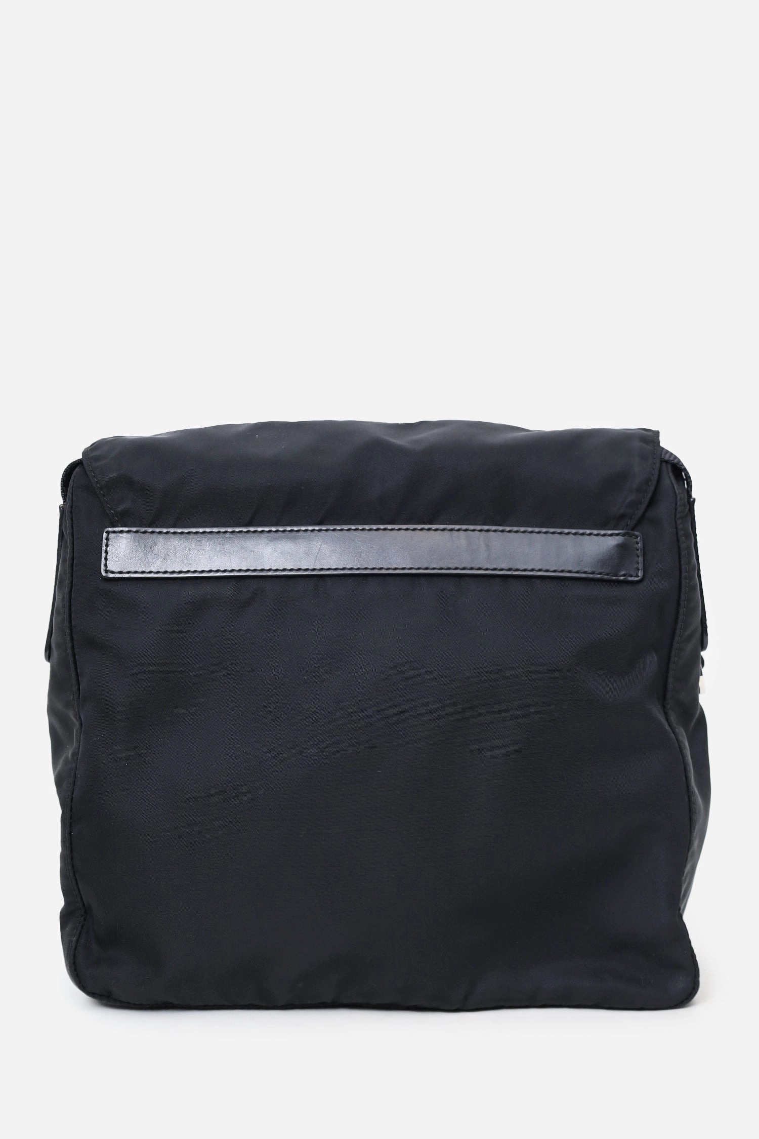 Prada Black Re-Nylon Vela Saffiano Pocket Single Buckle Messenger Bag