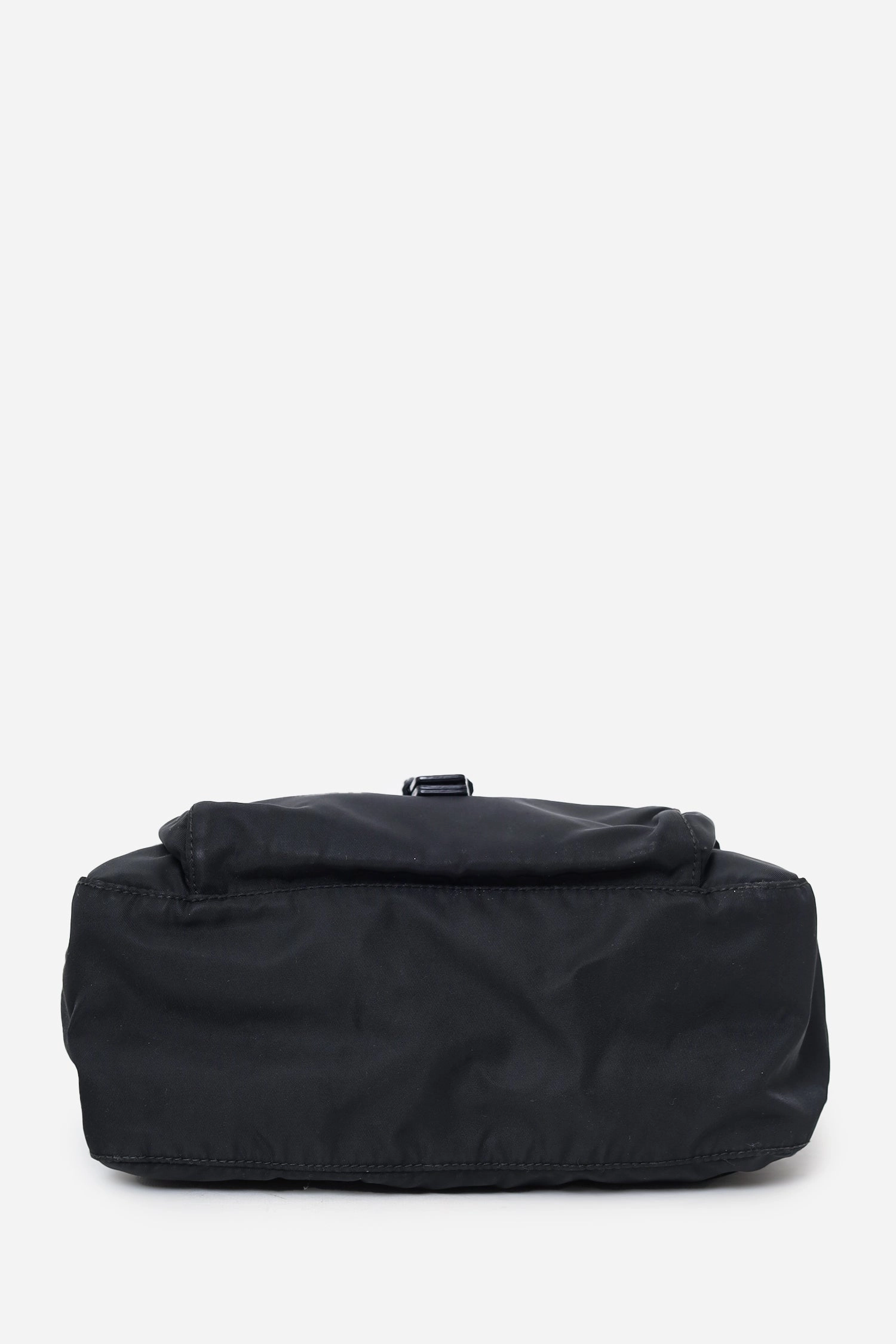 Prada Black Re-Nylon Vela Saffiano Pocket Single Buckle Messenger Bag
