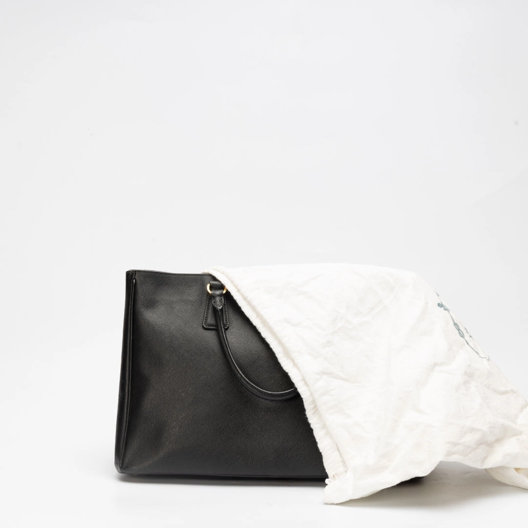 Prada Black Saffiano Lux Leather Medium Tote
