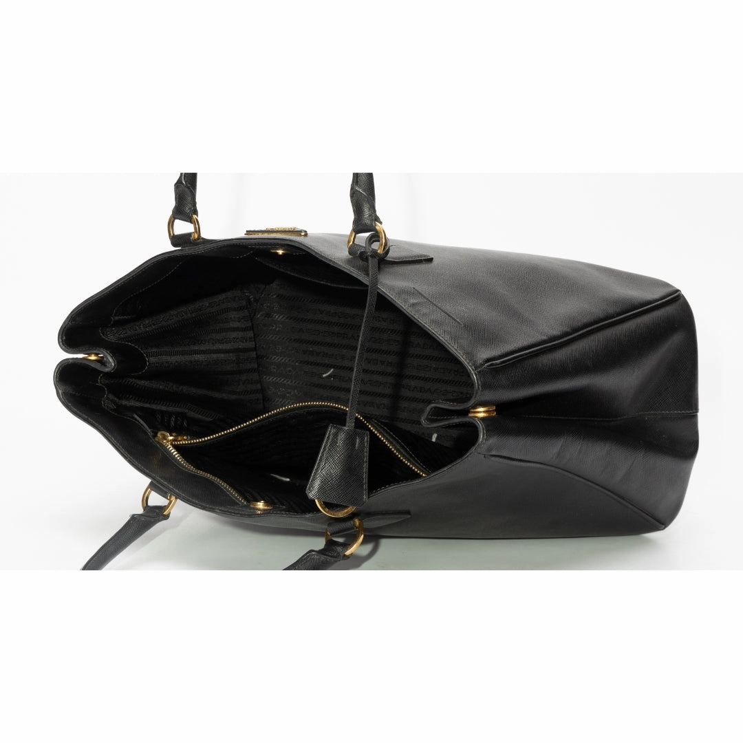 Prada Black Saffiano Lux Leather Medium Tote