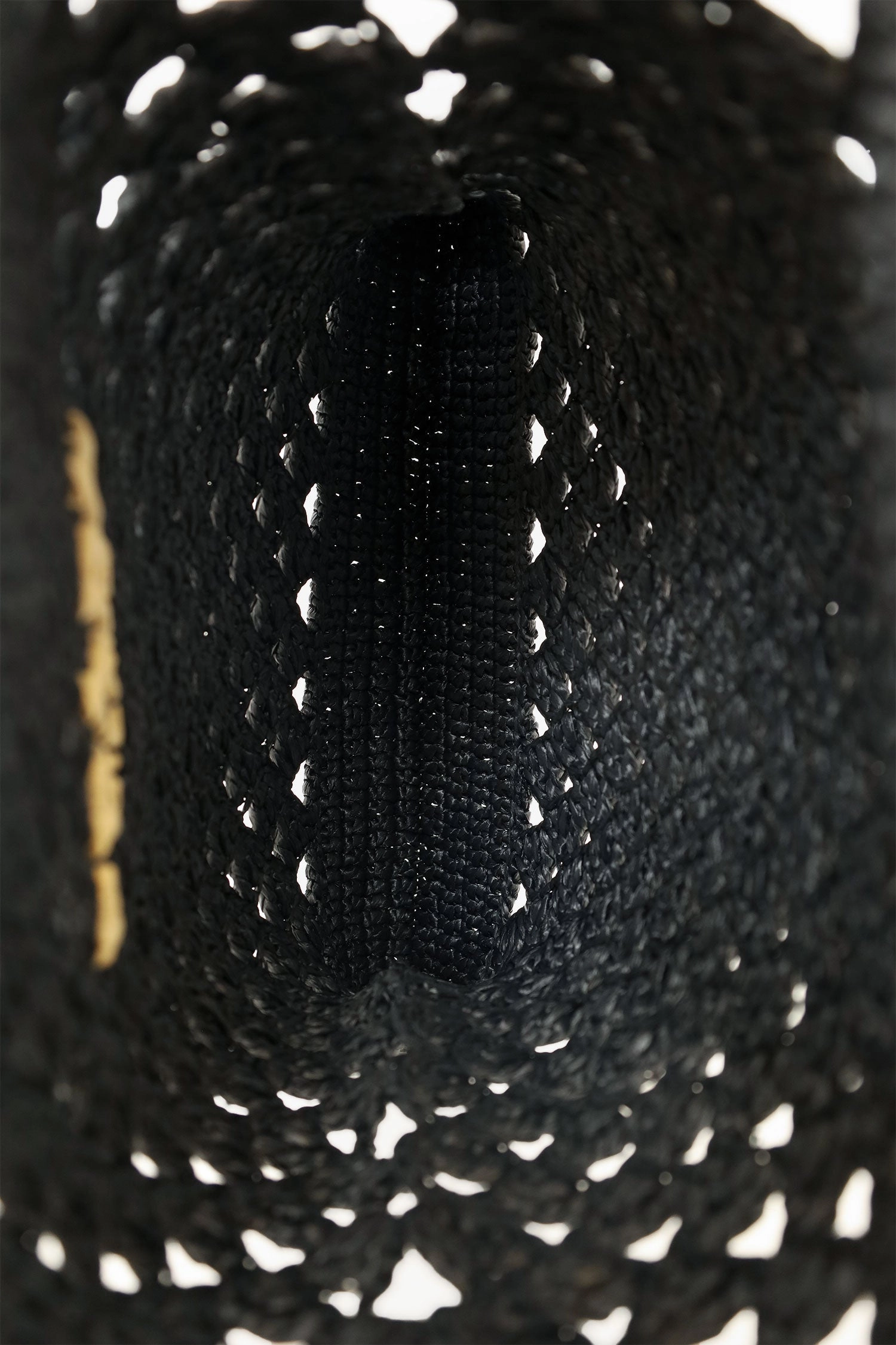 Prada Black Yarn Raffia Effect Embroidered Logo Tote