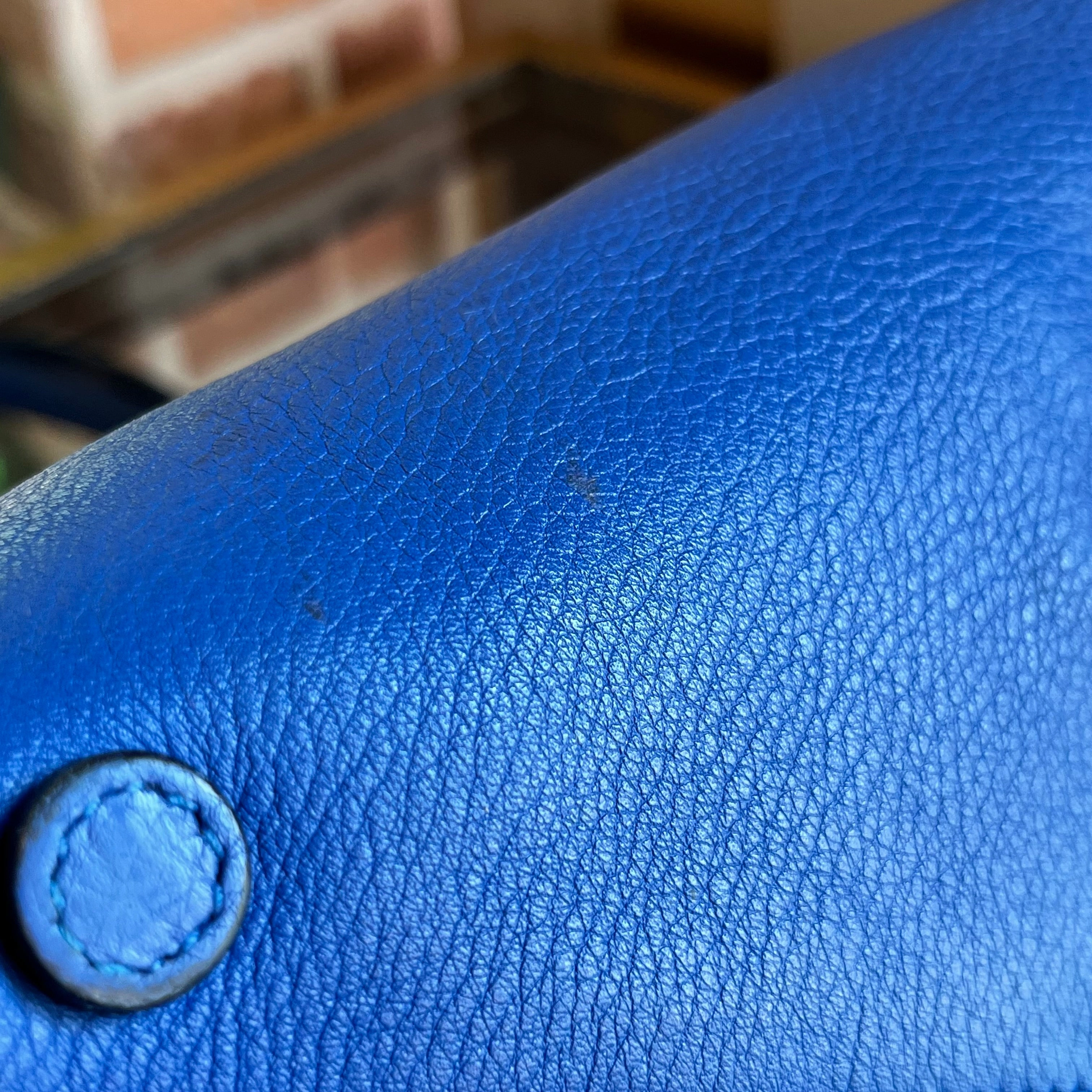 PRADA Blue Vitello Daino Leather Tote Bag TS3966