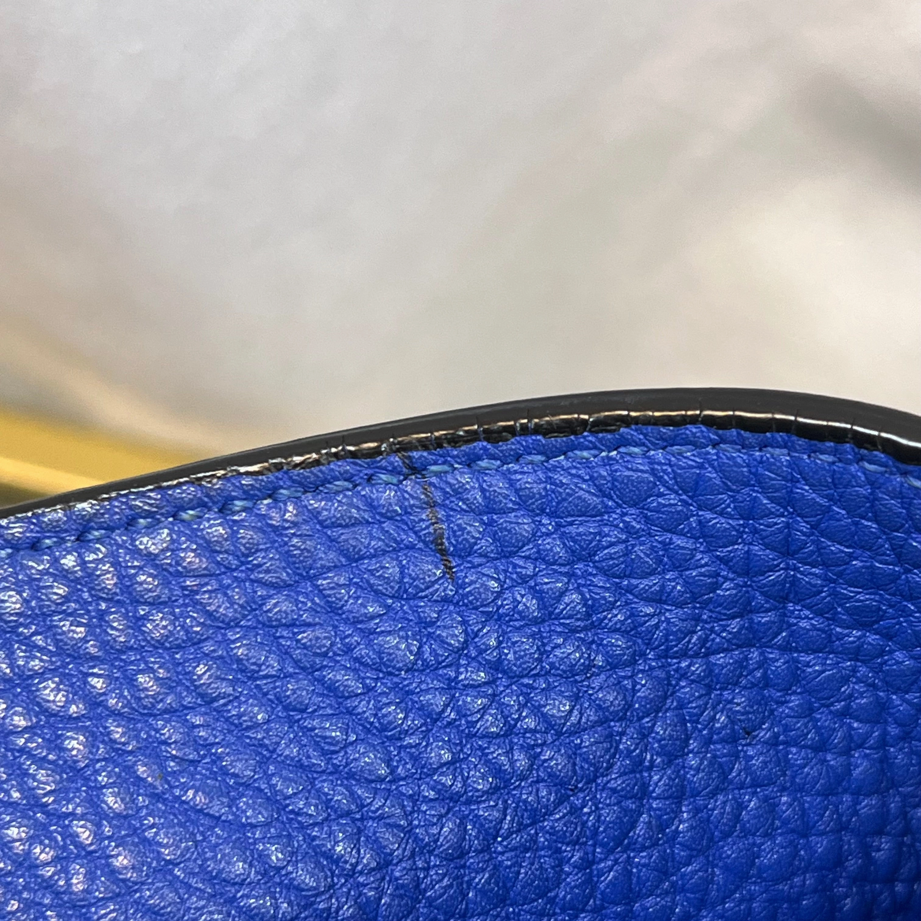 PRADA Blue Vitello Daino Leather Tote Bag TS3966