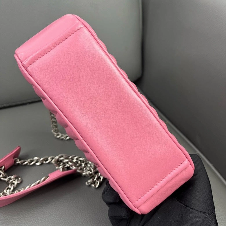 Prada Cahier Crossbody Bag in Pink Leather