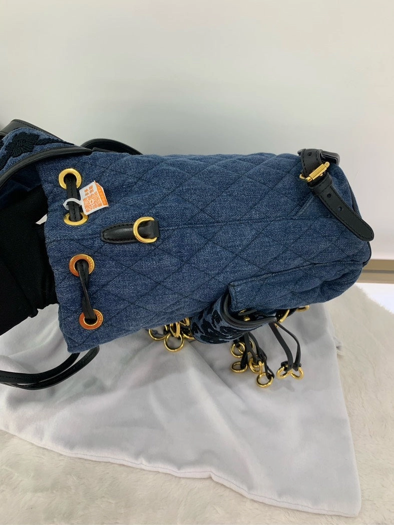 Prada Denim Pack Bag Quilted Blue Backpack