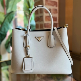 PRADA Double Bag Medium Saffiano Leather Tote Bag