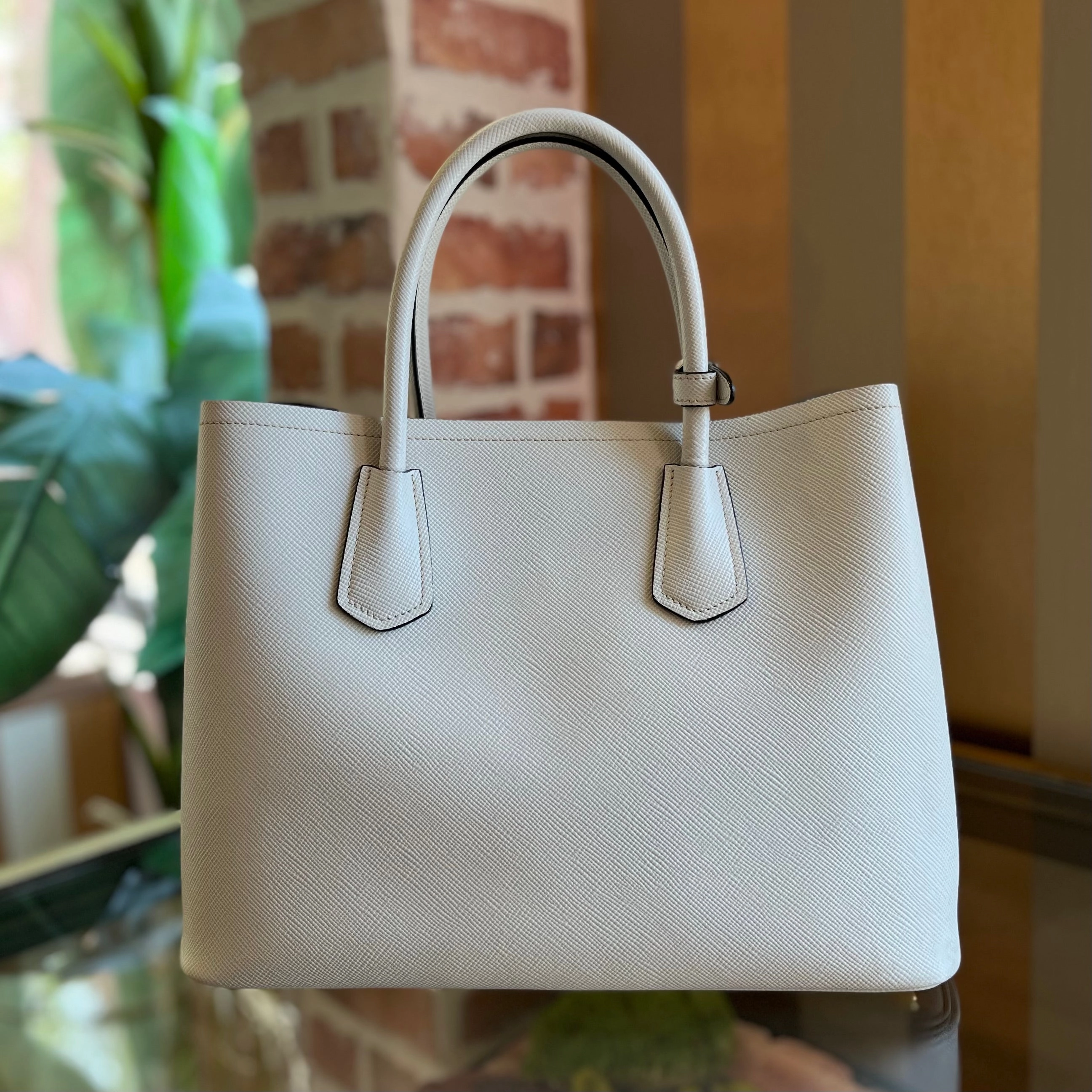 PRADA Double Bag Medium Saffiano Leather Tote Bag