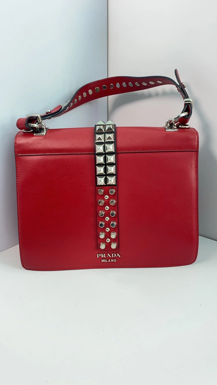 Prada Elektra Red Leather Crossbody Bag