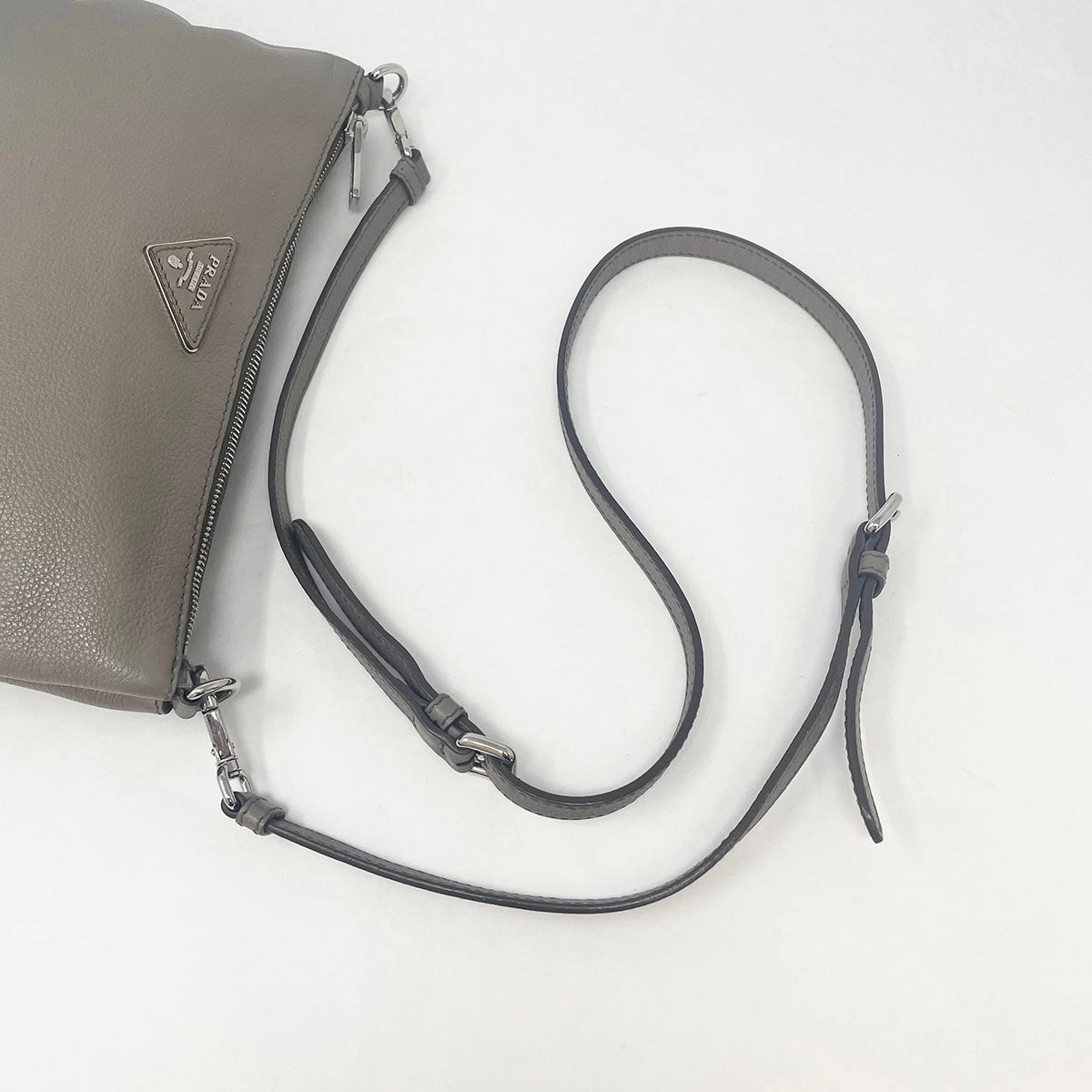 Prada Enameled Metal Triangle Crossbody
