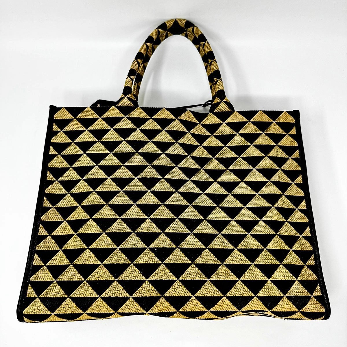 Prada Enameled Metal Triangle Tote