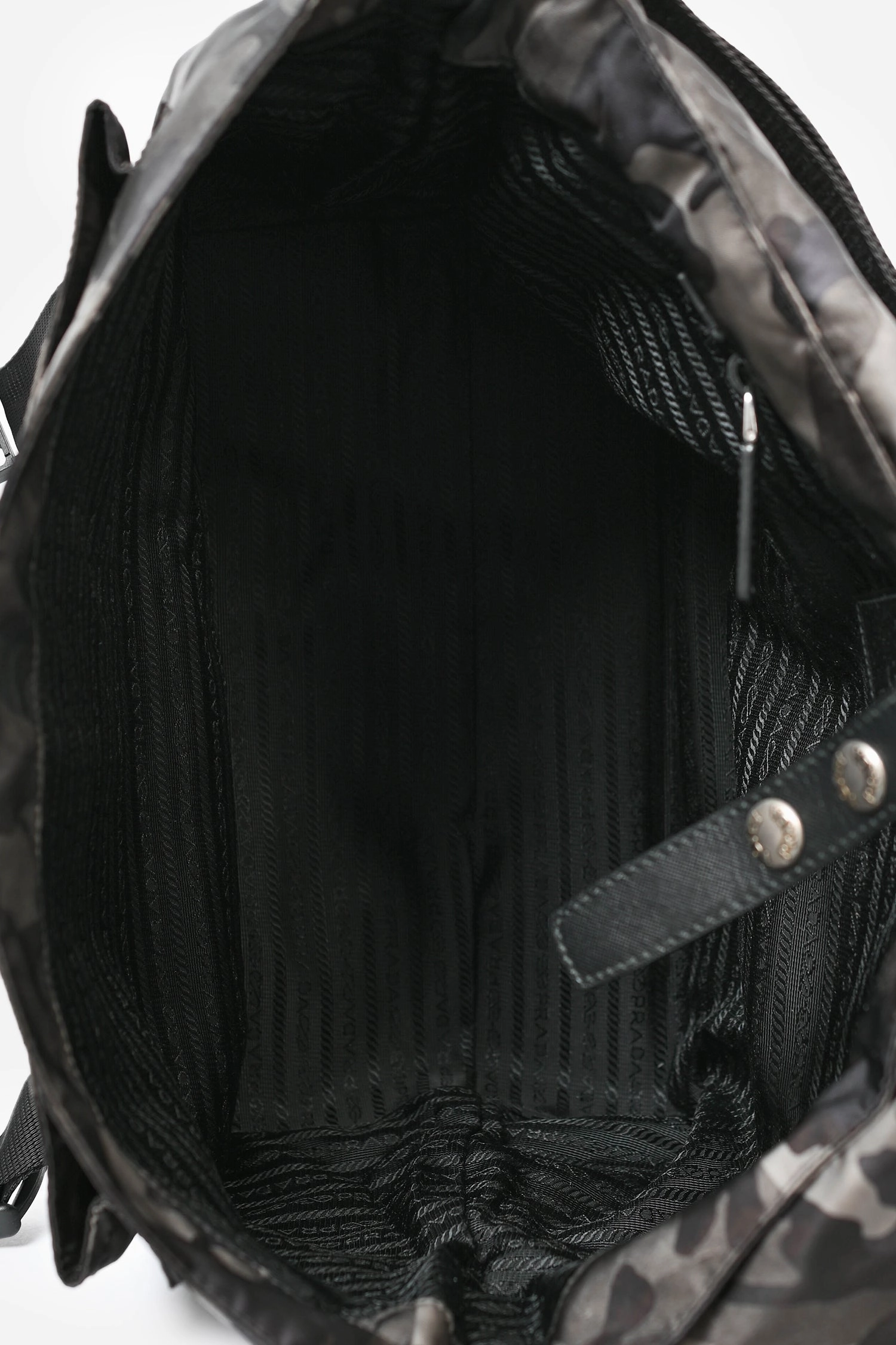 Prada Green Distressed Camouflage Nylon Messenger Bag