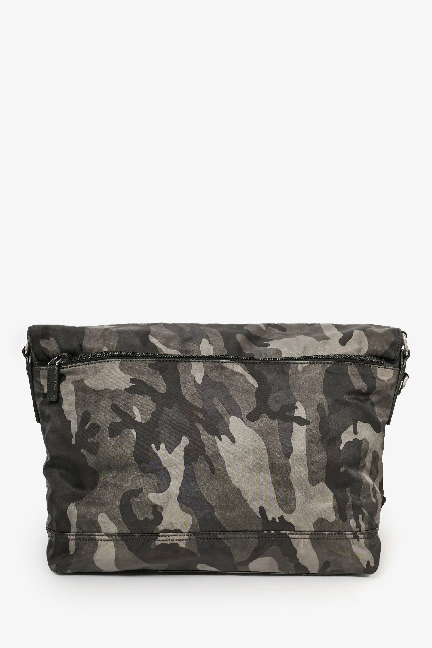 Prada Green Distressed Camouflage Nylon Messenger Bag