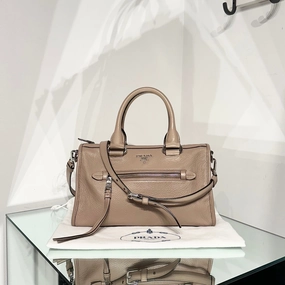 PRADA Leather Handle Shoulder Crossbody Bag