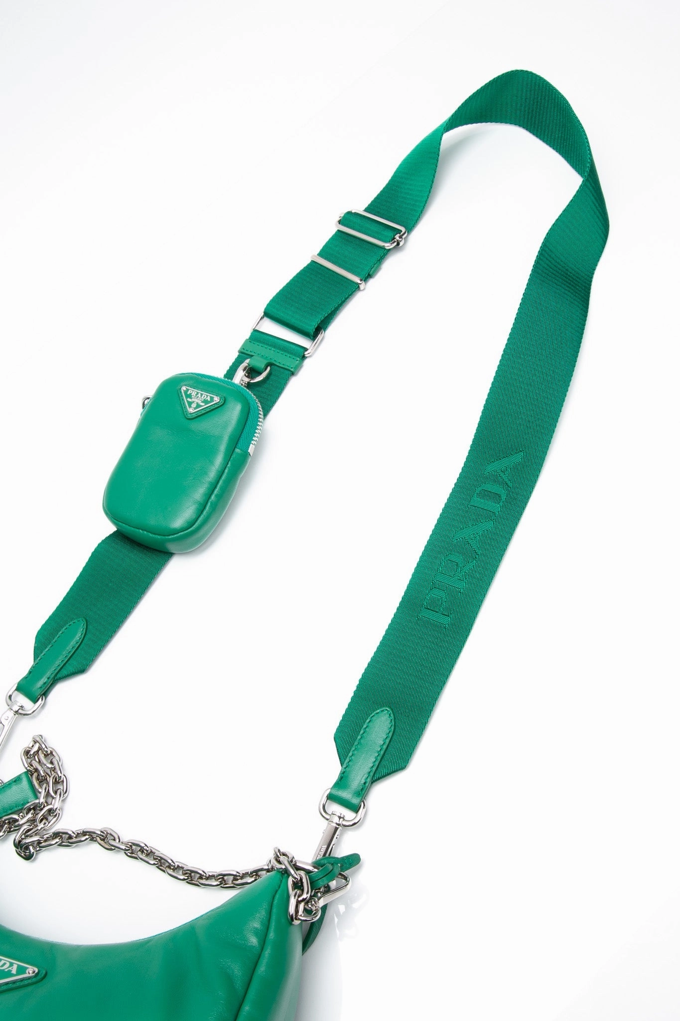 PRADA Mango Green Padded Nappa-Leather Prada Re-Edition 2005 Shoulder Bag