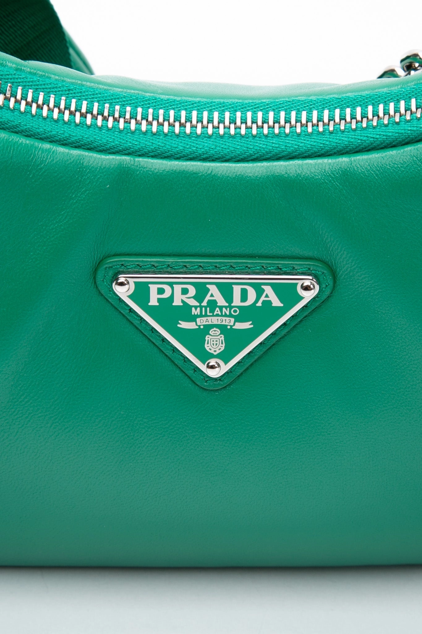 PRADA Mango Green Padded Nappa-Leather Prada Re-Edition 2005 Shoulder Bag