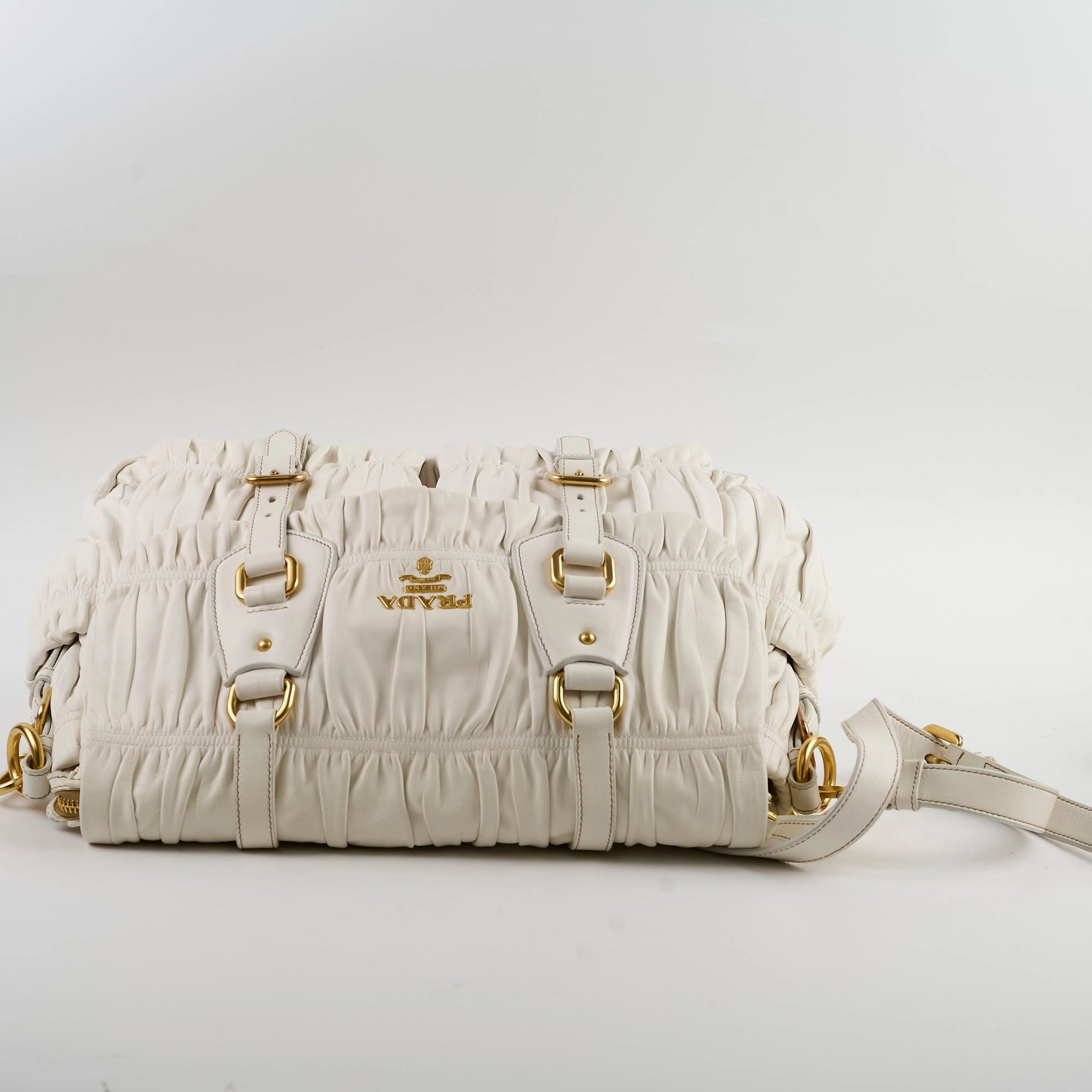 Prada Nappa Gauffre Nero White