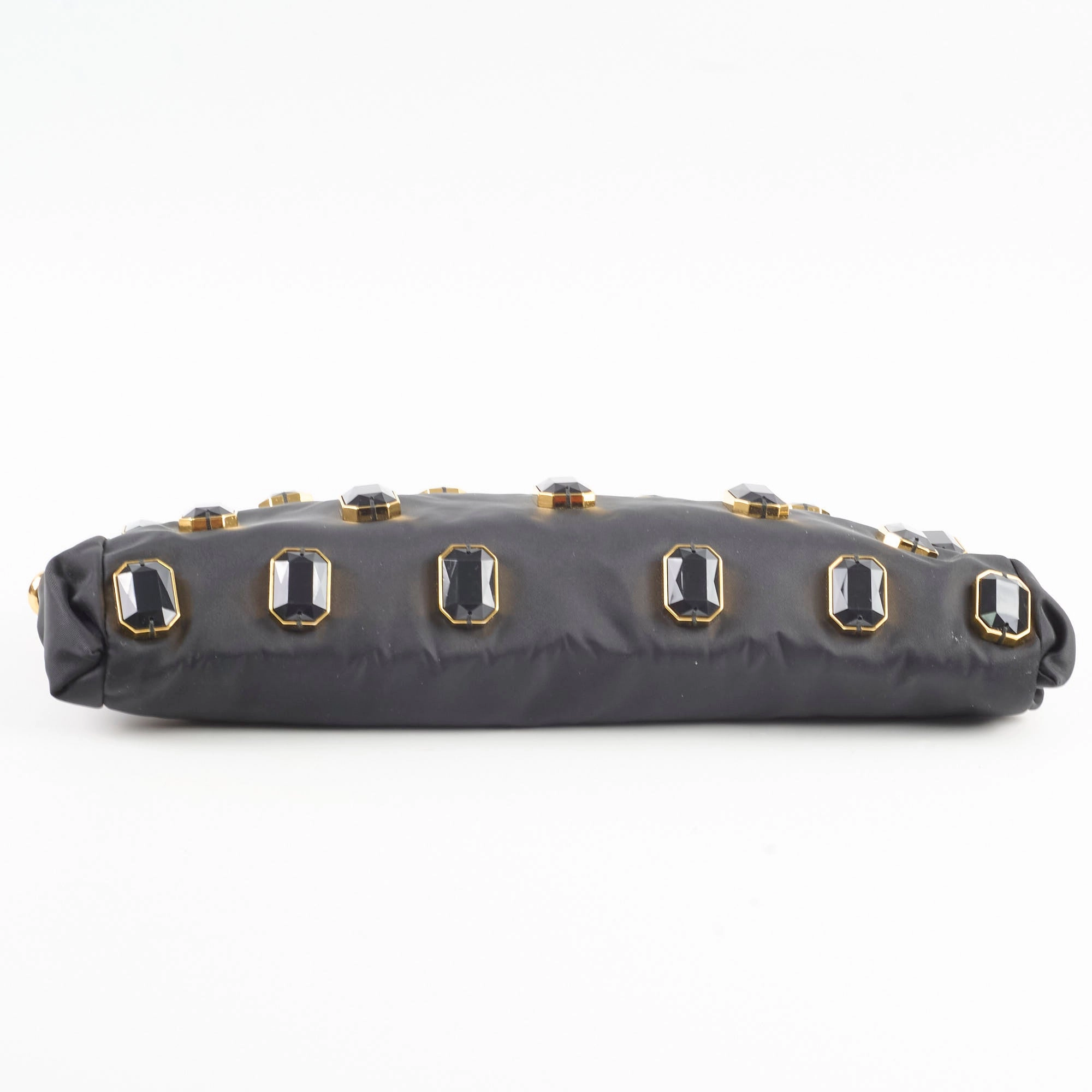 Prada Nylon Gem Shoulder Bag Black